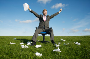 man in field