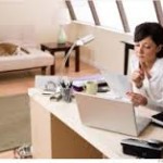 Woman home office