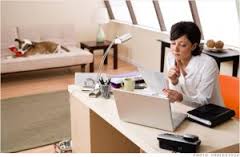 Woman home office